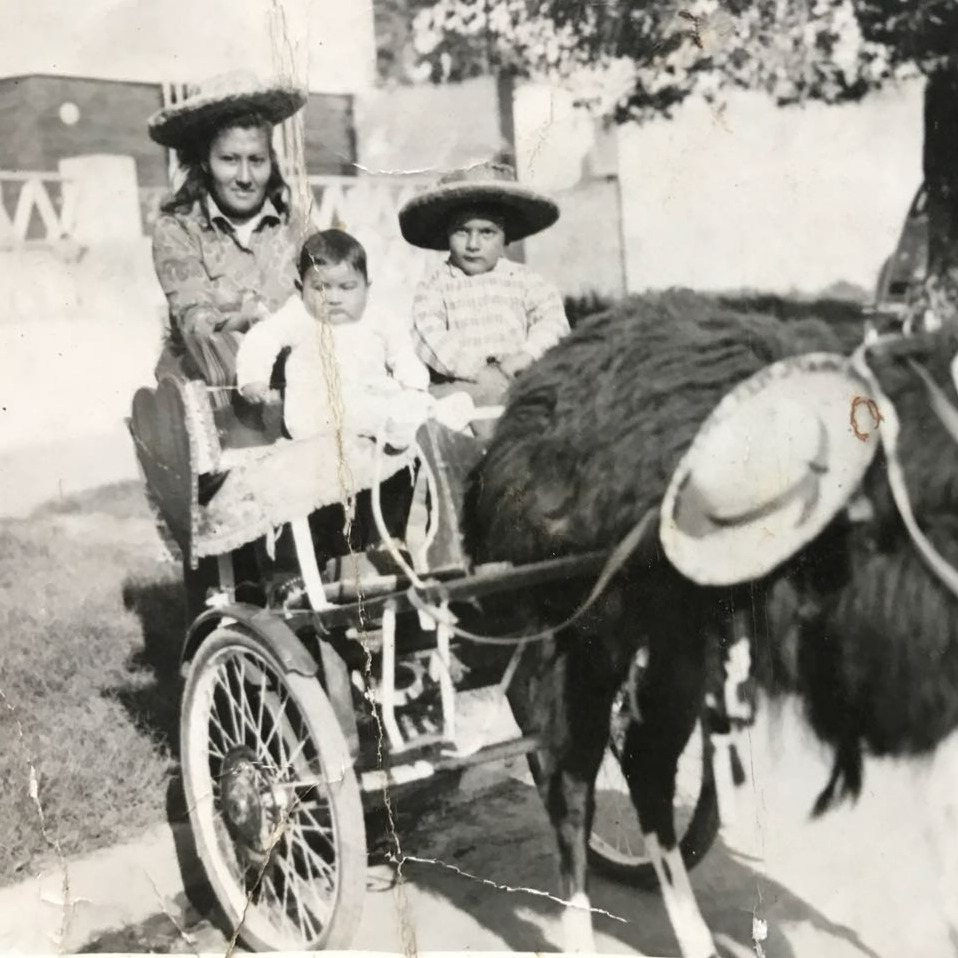 Rosario del Carmen Ramos con sus hijos Ismael y Camilo.